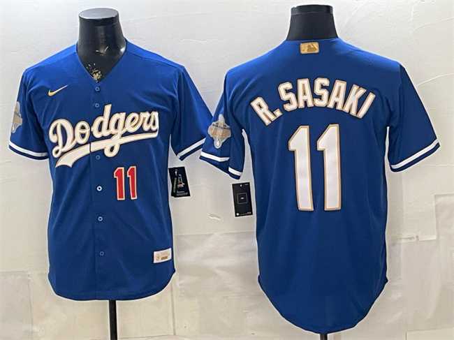 Men%27s Los Angeles Dodgers #11 Roki Sasaki Royal 2026 Alternate Gold Collection Stadium Stitched Jersey->los angeles dodgers->MLB Jersey
