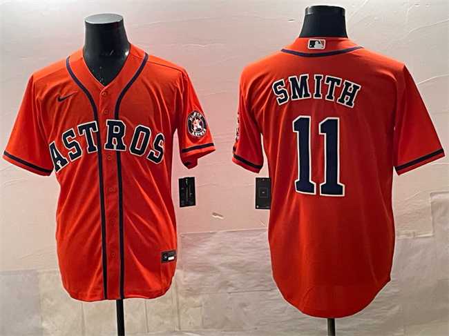 Men%27s Houston Astros #11 Cam Smith Orange Cool Base Stitched Jersey->detroit tigers->MLB Jersey