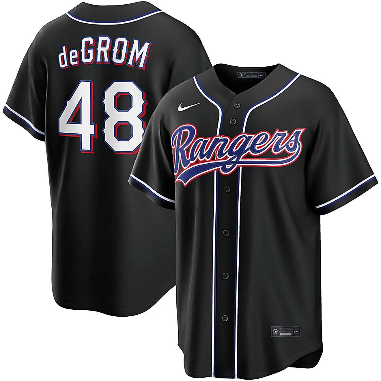 Men%27s Texas Rangers #48 Jacob Degrom 2026 Black Out Fashion Nike Jersey Dzhi->seattle mariners->MLB Jersey