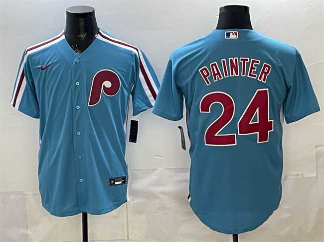 Men%27s Philadelphia Phillies #24 Andrew Painter Blue Cool Base Stitched Jersey->philadelphia phillies->MLB Jersey
