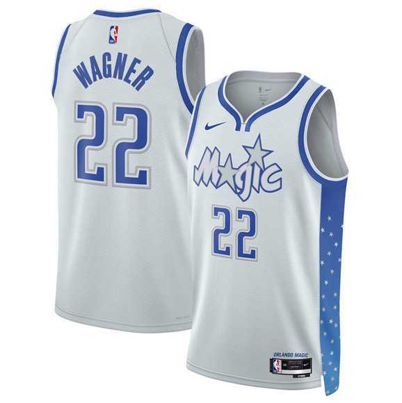 Mens Orlando Magic #22 Franz Wagner Silver 2025-26 City Edition Stitched Jersey Dzhi->orlando magic->NBA Jersey