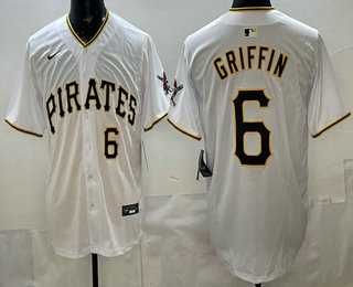 Men%27s Pittsburgh Pirates #6 Konnor Griffin White Limited Jersey->pittsburgh pirates->MLB Jersey