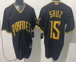 Men%27s Pittsburgh Pirates #15 Oneil Cruz Black 2026 City Connect Stadium Jersey->san diego padres->MLB Jersey