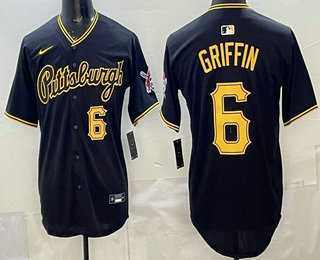 Men%27s Pittsburgh Pirates #6 Konnor Griffin Black Alternate Limited Jersey->pittsburgh pirates->MLB Jersey