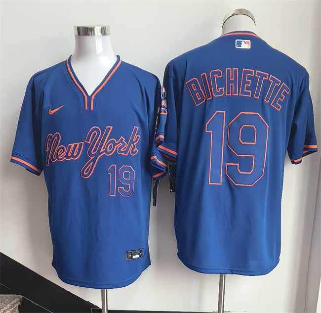 Men%27s New York Mets #19 Bo Bichette Blue Stitched Jersey->philadelphia phillies->MLB Jersey