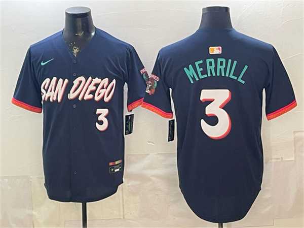 Men%27s San Diego Padres #3 Jackson Merrill Obsidian 2026 City Connect Limited Stitched Jersey->san diego padres->MLB Jersey
