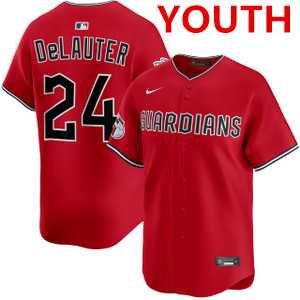 Youth cleveland guardians #24 chase delauter red cool base stitched jersey Dzhi->mlb youth jerseys->MLB Jersey