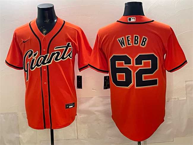 Men%27s San Francisco Giants #62 Logan Webb Orange Cool Base Stitched Jersey->san francisco giants->MLB Jersey