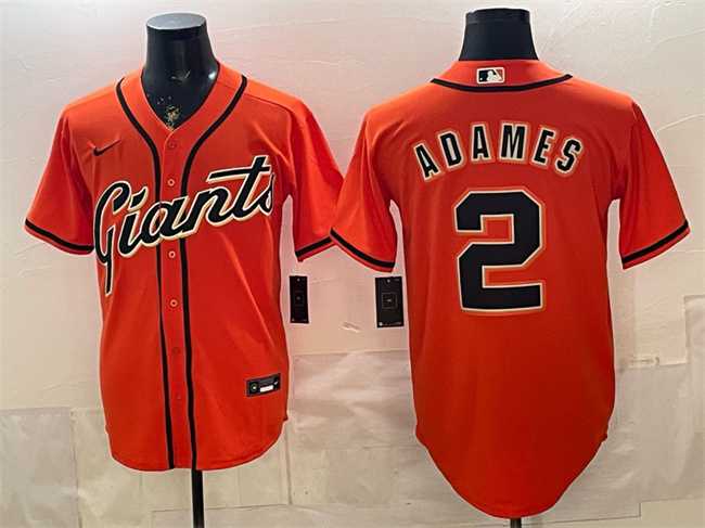 Men%27s San Francisco Giants #2 Willy Adames Orange Cool Base Stitched Jersey->san francisco giants->MLB Jersey