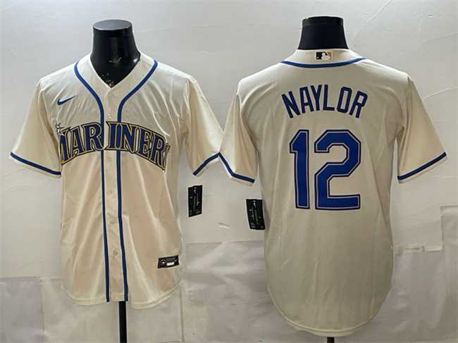 Men%27s Seattle Mariners #12 Josh Naylor Cream Alternate Stitched Jersey->toronto blue jays->MLB Jersey