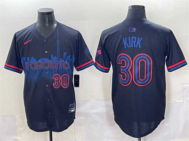 Men%27s Toronto Blue Jays #30 Alejandro Kirk Navy 2024 City Connect Limited Stitched Jersey->arkansas razorbacks->NCAA Jersey
