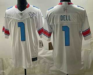 Men%27s Houston Texans #1 Tank Dell White 2026 FUSE Rivalries Collection Limited Stitched Jersey->green bay packers->NFL Jersey