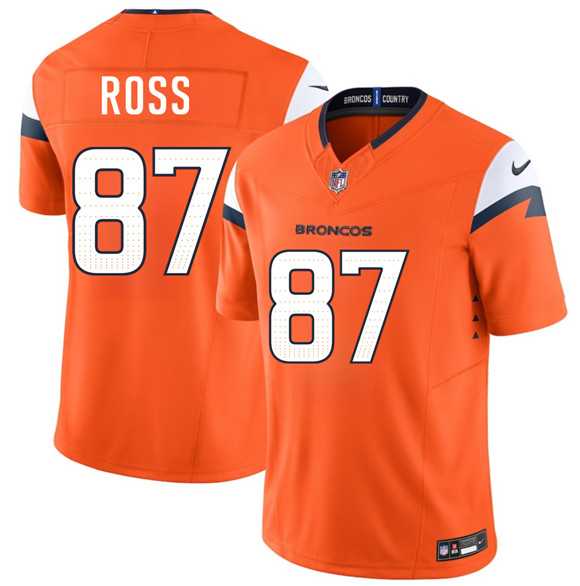 Mens Denver Broncos #87 Cam Ross Orange 2026 Draft F.U.S.E. Vapor Limited Stitched Jersey->denver broncos->NFL Jersey