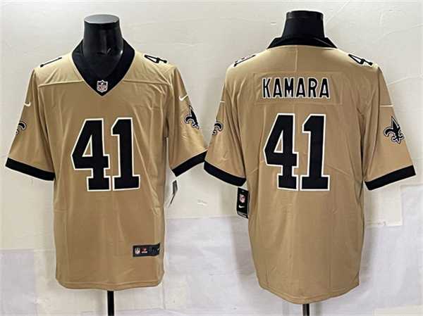 Mens New Orleans Saints #41 Alvin Kamara Gold Alternate Vapor Limited Stitched Jersey->new orleans saints->NFL Jersey