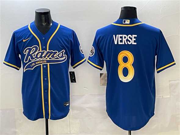 Men%27s Los Angeles Rams #8 Jared Verse Royal Cool Base Stitched Baseball Jersey->las vegas raiders->NFL Jersey
