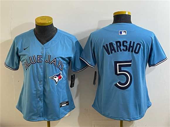 Women%27s Toronto Blue Jays #5 Daulton Varsho Blue Limited Stitched Jersey (Run Small)->2026 world baseball classic->MLB Jersey