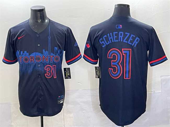 Men%27s Toronto Blue Jays #31 Max Scherzer Navy 2024 City Connect Limited Stitched Jersey->st.louis cardinals->MLB Jersey