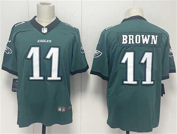 Mens Philadelphia Eagles #11 A.J. Brown Green 2024 New Vapor Untouchable Limited Stitched Jersey->philadelphia eagles->NFL Jersey