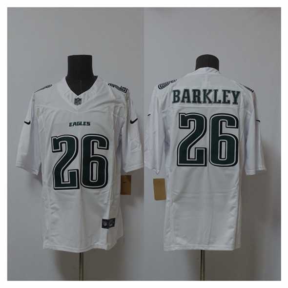 Mens Philadelphia Eagles #26 Saquon Barkley White 2024 F.U.S.E. Vapor Untouchable Limited Throwback Stitched Jersey->philadelphia eagles->NFL Jersey