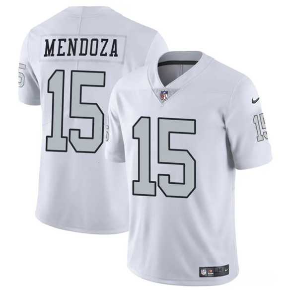 Mens Las Vegas Raiders #15 Fernando Mendoza White 2026 Draft Color Rush Vapor Untouchable Limited Stitched Jersey->las vegas raiders->NFL Jersey