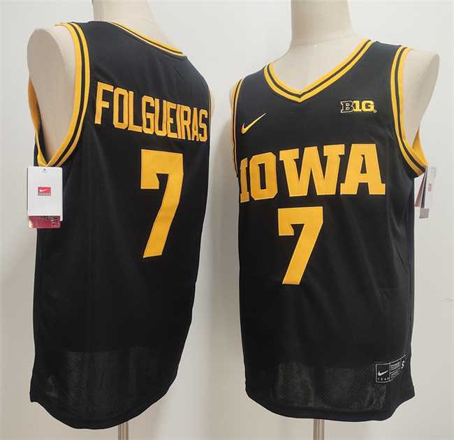 Men%27s Iowa Hawkeyes #7 Alvaro Folgueiras Black Stitched Jersey->arkansas razorbacks->NCAA Jersey