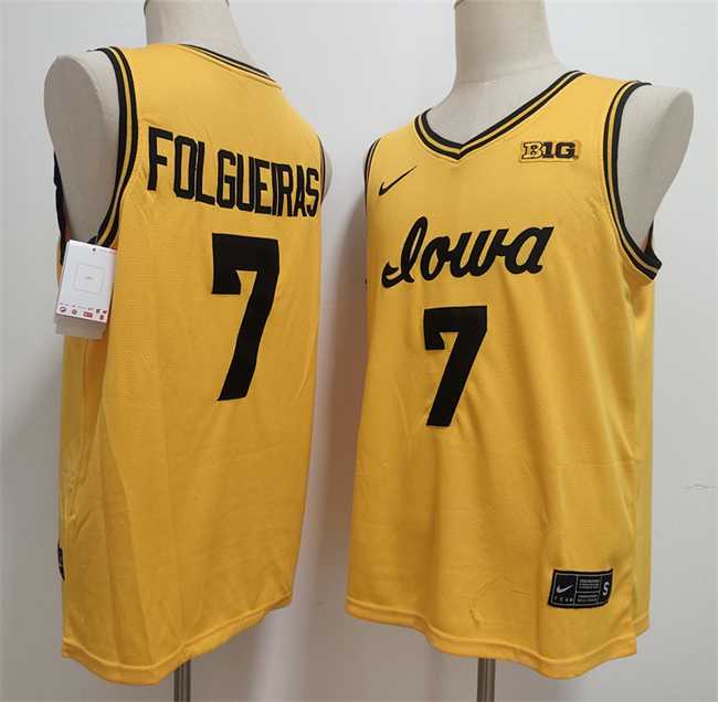 Men%27s Iowa Hawkeyes #7 Alvaro Folgueiras Yellow Stitched Jersey->arkansas razorbacks->NCAA Jersey