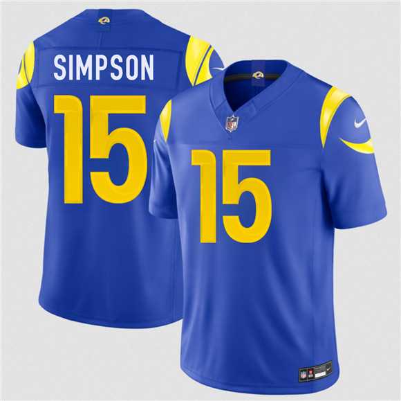Men%27s Los Angeles Rams #15 Ty Simpson Royal 2026 Draft F.U.S.E. Vapor Limited Stitched Jersey->los angeles rams->NFL Jersey