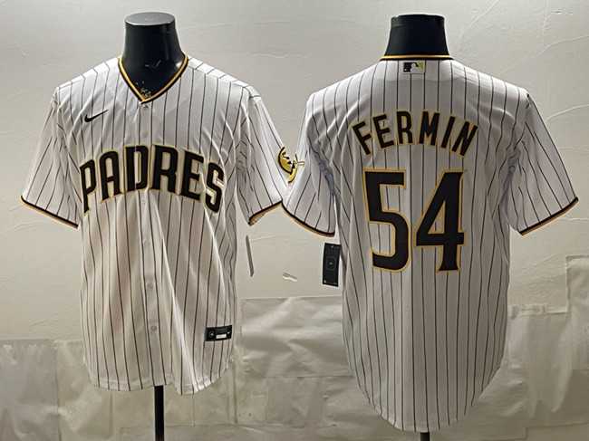 Men%27s San Diego Padres #54 Freddy Fermin White Cool Base Stitched Jersey->mlb shorts->MLB Jersey