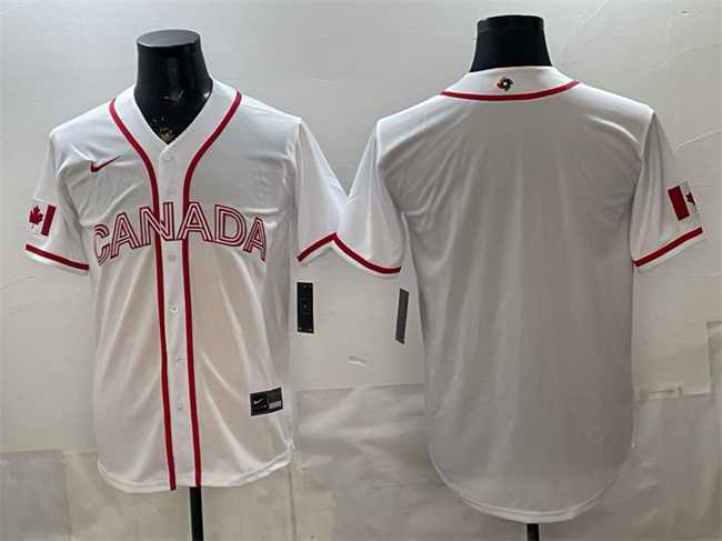 Men%27s Canada Blank White 2026 World Baseball Classic Home Stadium Stitched Jersey->customized nfl jersey->Custom Jersey