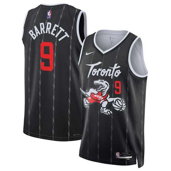 Mens Toronto Raptors #9 RJ Barrett Black 2025-26 City Edition Stitched Jersey Dzhi