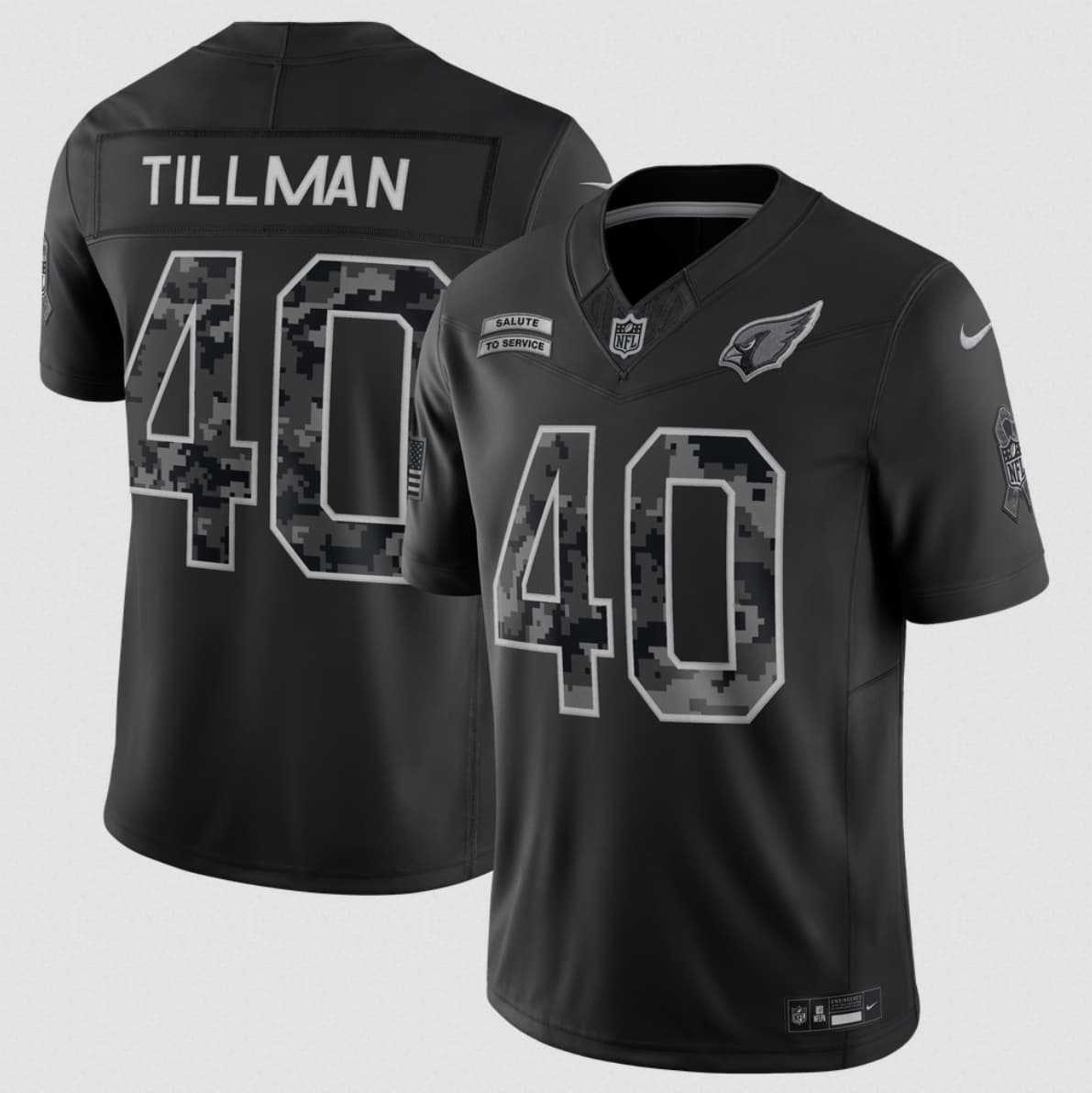 Men%27s Arizona Cardinals #40 Pat Tillman Black 2026 F.U.S.E. Salute to Service Limited Stitched Jersey->atlanta falcons->NFL Jersey