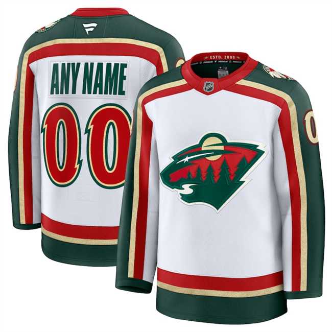 Men%27s Minnesota Wild Custom White 2025 25th Anniversary Hockey Jersey->customized nhl jersey->Custom Jersey