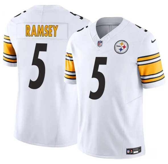 Youth Pittsburgh Steelers #5 Jalen Ramsey White 2023 F.U.S.E. Vapor Untouchable Limited Stitched Jersey Dzhi->pittsburgh steelers->NFL Jersey