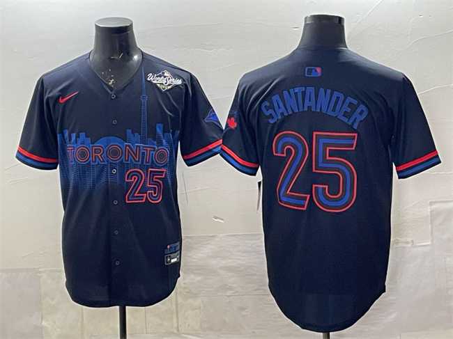 Men%27s Toronto Blue Jays #25 Anthony Santander Navy 2025 World Series City Connect Limited Stitched Jersey->toronto blue jays->MLB Jersey