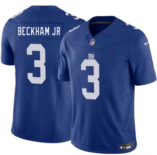 Men%27s New York Giants #3 Odell Beckham Jr Blue 2026 F.U.S.E. Vapor Untouchable Limited Stitched Jersey Dzhi->philadelphia eagles->NFL Jersey