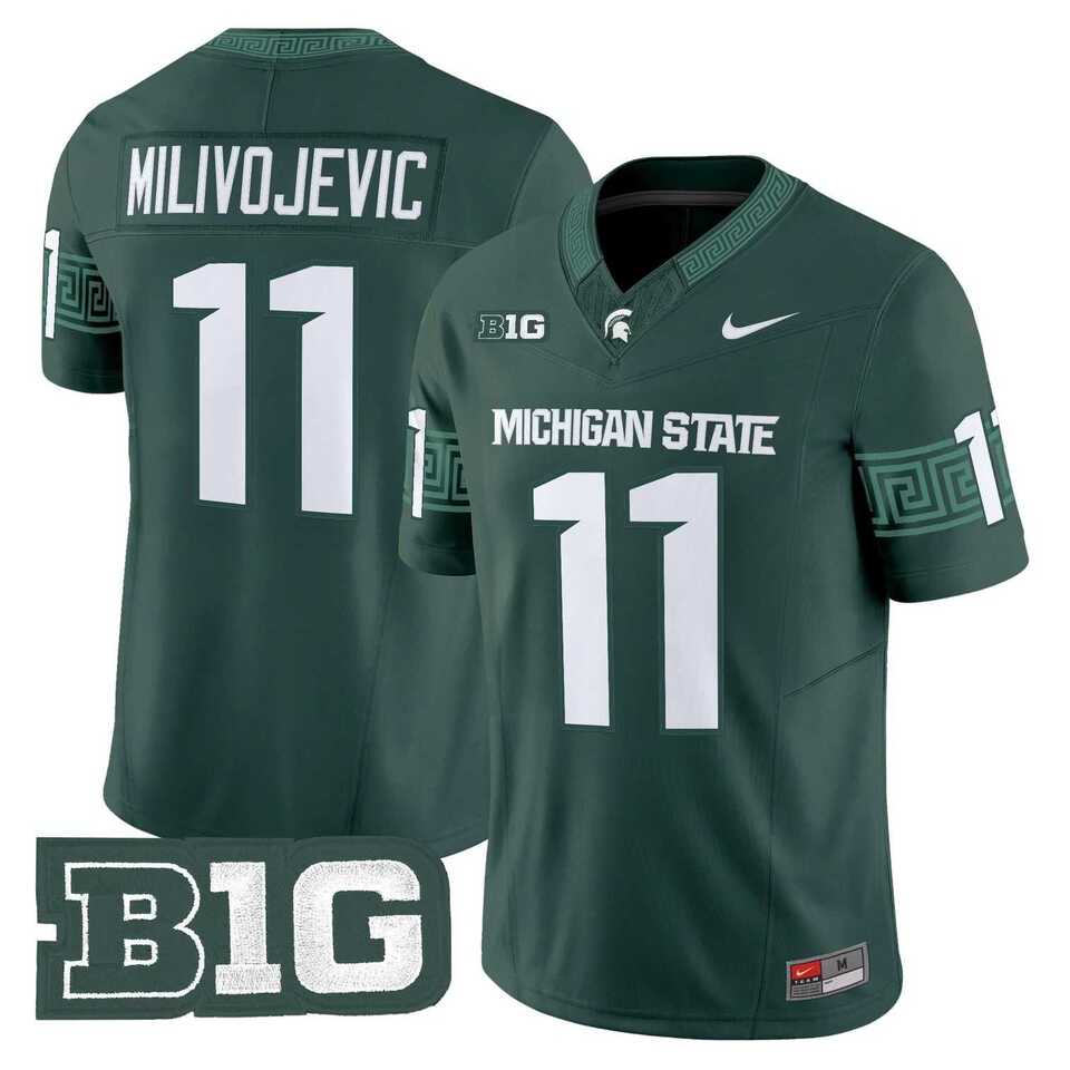 Men%27s Michigan State Spartans #11 ALESSIO MILIVOJEVIC 2026 Vapor Limited Green Jersey Dzhi->alabama crimson tide->NCAA Jersey