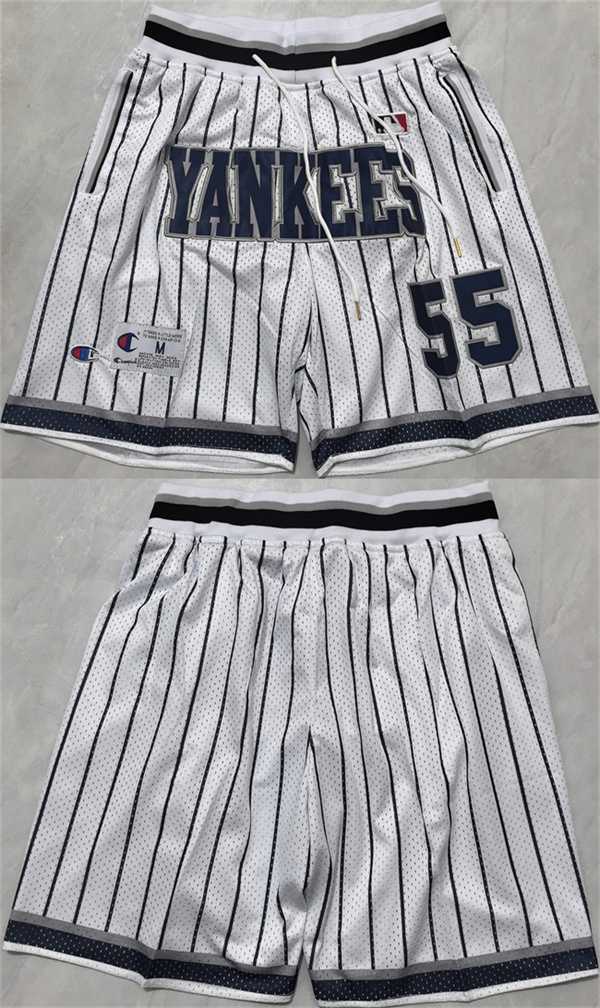 Men%27s New Yok Yankees #55 White Shorts (Run Small)->philadelphia flyers->NHL Jersey