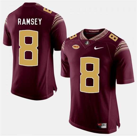 Men%27s Florida State Seminoles #8 Jalen Ramsey Garnet Stitched Football Jersey Dzhi->lsu tigers->NCAA Jersey