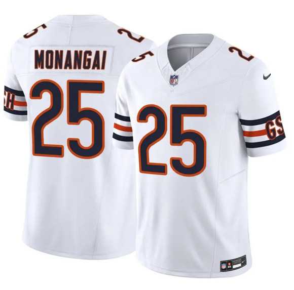 Men%27s Chicago Bears #25 Kyle Monangai White 2025 F.U.S.E. Vapor Untouchable Limited Stitched Jersey Dzhi->toronto raptors->NBA Jersey