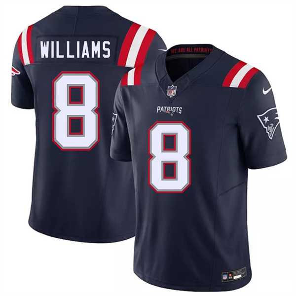 Mens New England Patriots #8 Kyle Williams Navy 2026 F.U.S.E. Vapor Limited Stitched Jersey->new england patriots->NFL Jersey