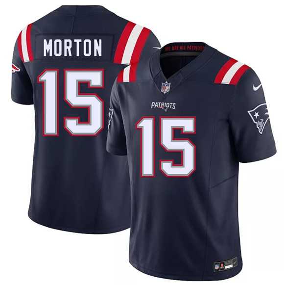 Mens New England Patriots #15 Behren Morton Navy 2026 Draft F.U.S.E. Vapor Limited Stitched Jersey->new england patriots->NFL Jersey