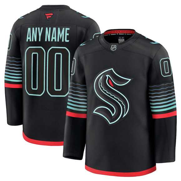 Men%27s Seattle Kraken Active Player Custom Black Alternate Stitched Hockey Jersey->customized nhl jersey->Custom Jersey