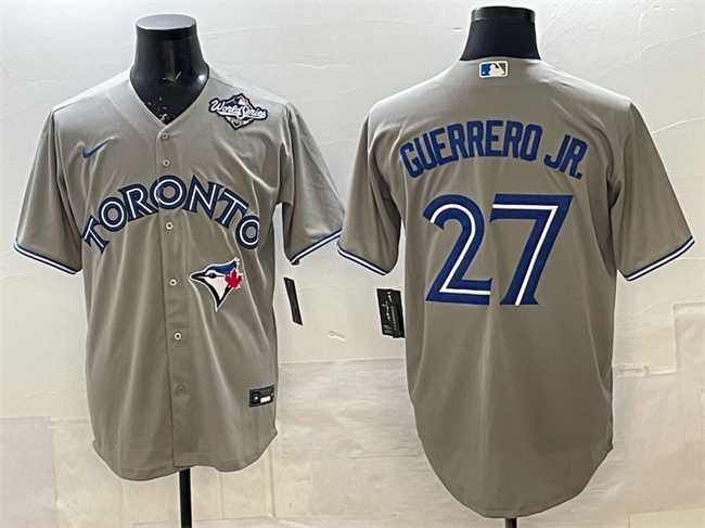 Men%27s Toronto Blue Jays #27 Vladimir Guerrero Jr. Gray 2025 World Series Cool Base Stitched Jersey->toronto blue jays->MLB Jersey