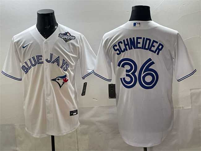 Men%27s Toronto Blue Jays #36 Davis Schneider White 2025 World Series Home Cool Base Stitched Jersey->toronto blue jays->MLB Jersey