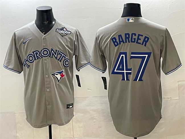 Men%27s Toronto Blue Jays #47 Addison Barger Gray 2025 World Series Cool Base Stitched Jersey->toronto blue jays->MLB Jersey