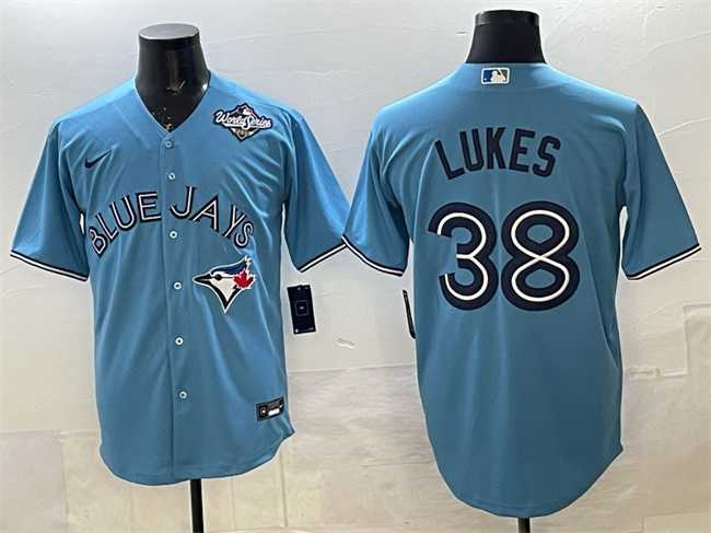 Men%27s Toronto Blue Jays #38 Nathan Lukes Blue 2025 World Series Cool Base Stitched Jersey->toronto blue jays->MLB Jersey
