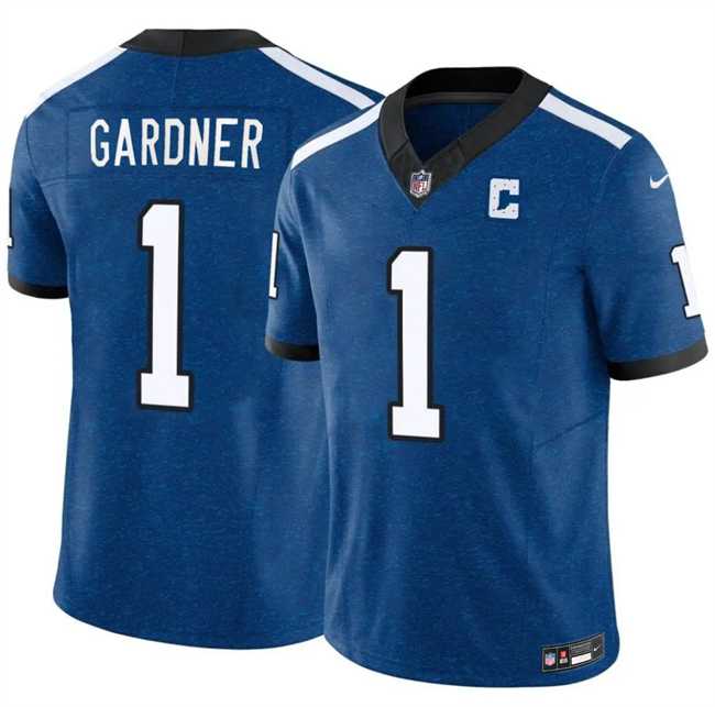 Mens Indianapolis Colts #1 Sauce Gardner Blue 2025 F.U.S.E. Throwback Vapor Limited Stitched Jersey Dzhi->indianapolis colts->NFL Jersey