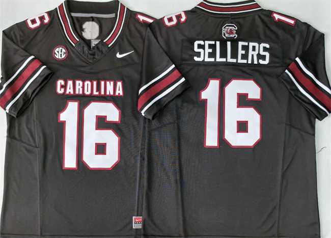 Men%27s South Carolina Fighting Gamecocks #16 LaNorris Sellers Black 2026 F.U.S.E. Stitched Jersey->south carolina gamecocks->NCAA Jersey
