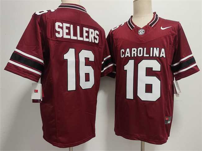 Men%27s South Carolina Fighting Gamecocks #16 LaNorris Sellers Garnet 2026 F.U.S.E. Stitched Jersey->south carolina gamecocks->NCAA Jersey