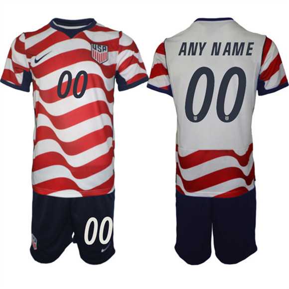 Men%27s United States Custom White Red 2026 Home Soccer Jersey Suit->->Custom Jersey